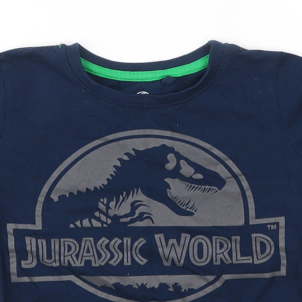 Preworn Boys Blue   Basic T-Shirt Size 3-4 Years  - jurassic world