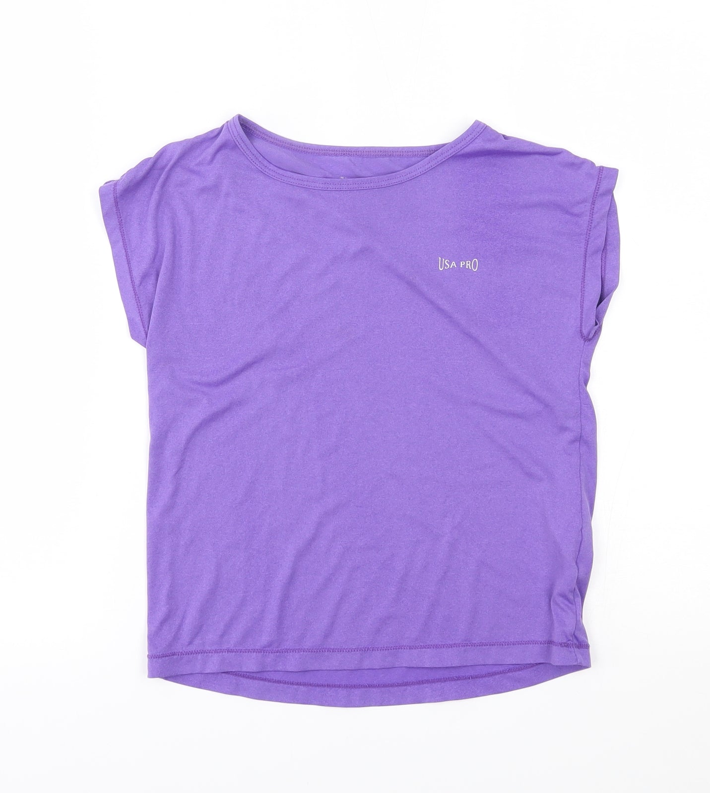 USA Pro Girls Purple   Basic T-Shirt Size 9-10 Years