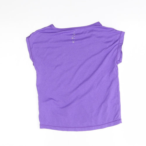 USA Pro Girls Purple   Basic T-Shirt Size 9-10 Years