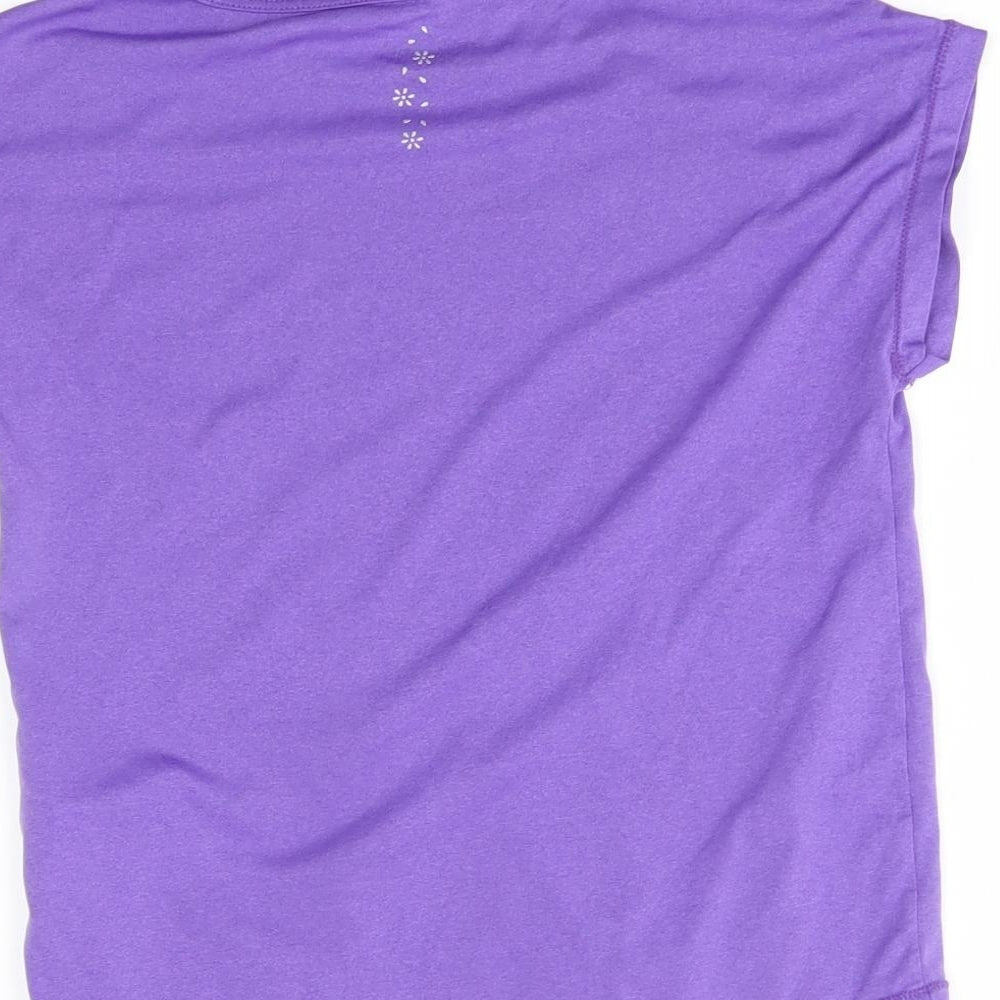 USA Pro Girls Purple   Basic T-Shirt Size 9-10 Years