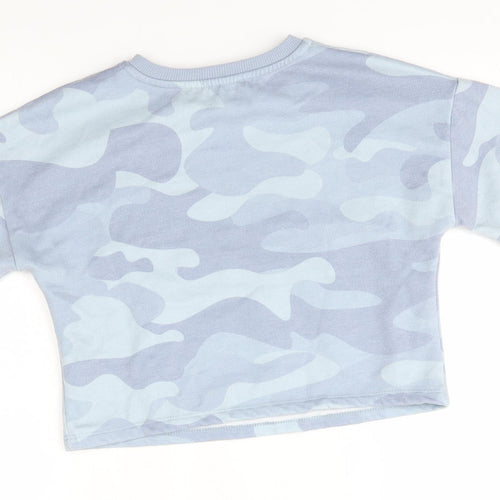 Primark Girls Blue Camouflage  Pullover Sweatshirt Size 9-10 Years  - cropped, j'adore weekends