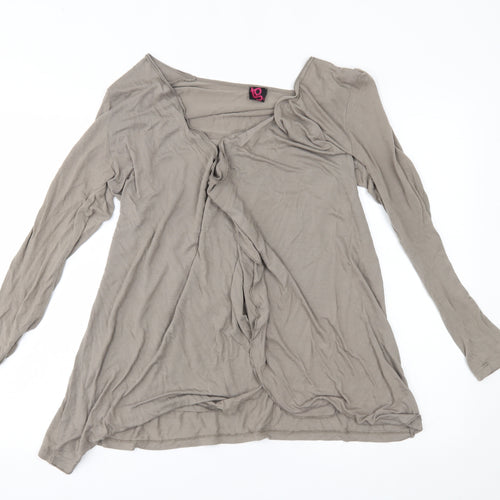 tg Womens Grey   Wrap Jumper Size 16
