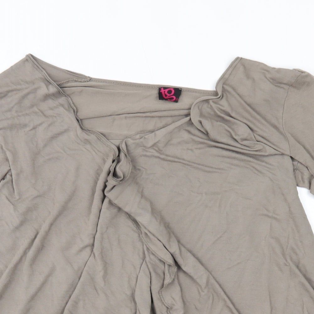 tg Womens Grey   Wrap Jumper Size 16