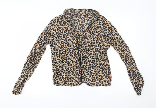 Front view of ASOS women’s beige animal print nightshirt, size UK 8