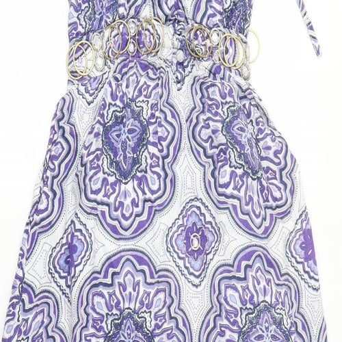 River Island Womens Blue Floral  A-Line  Size 8