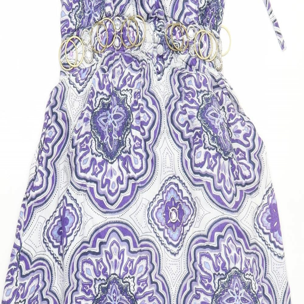 River Island Womens Blue Floral  A-Line  Size 8