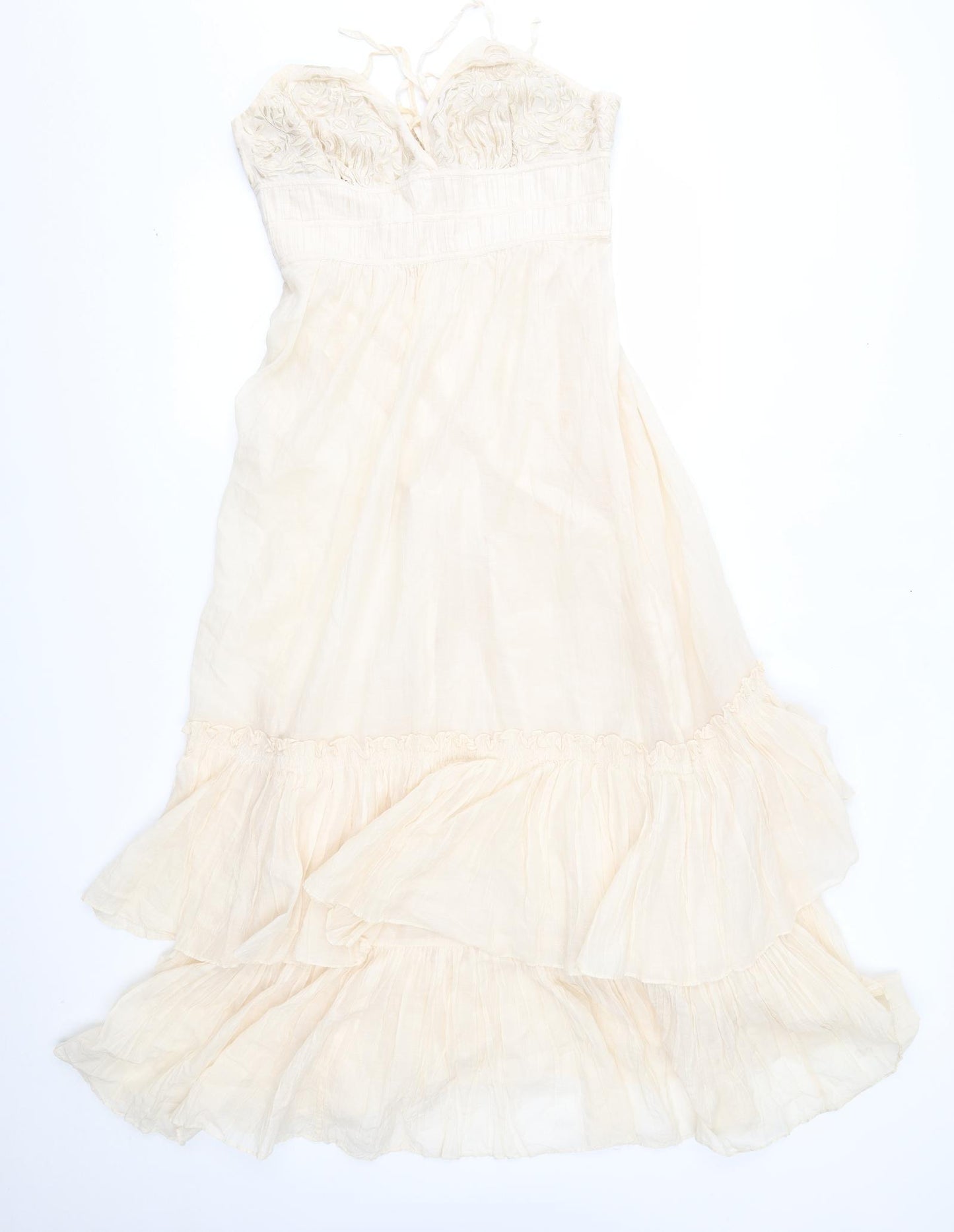 French Connection Womens Beige   A-Line  Size 8  - strapless, back fastened