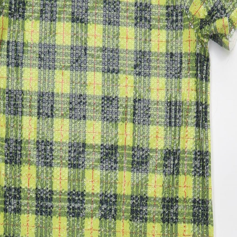 Zara Womens Yellow Plaid  A-Line  Size M