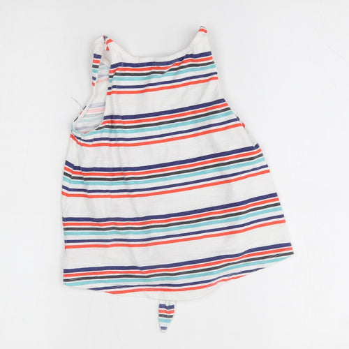 NEXT Girls White Striped  Basic Tank Size 7 Years