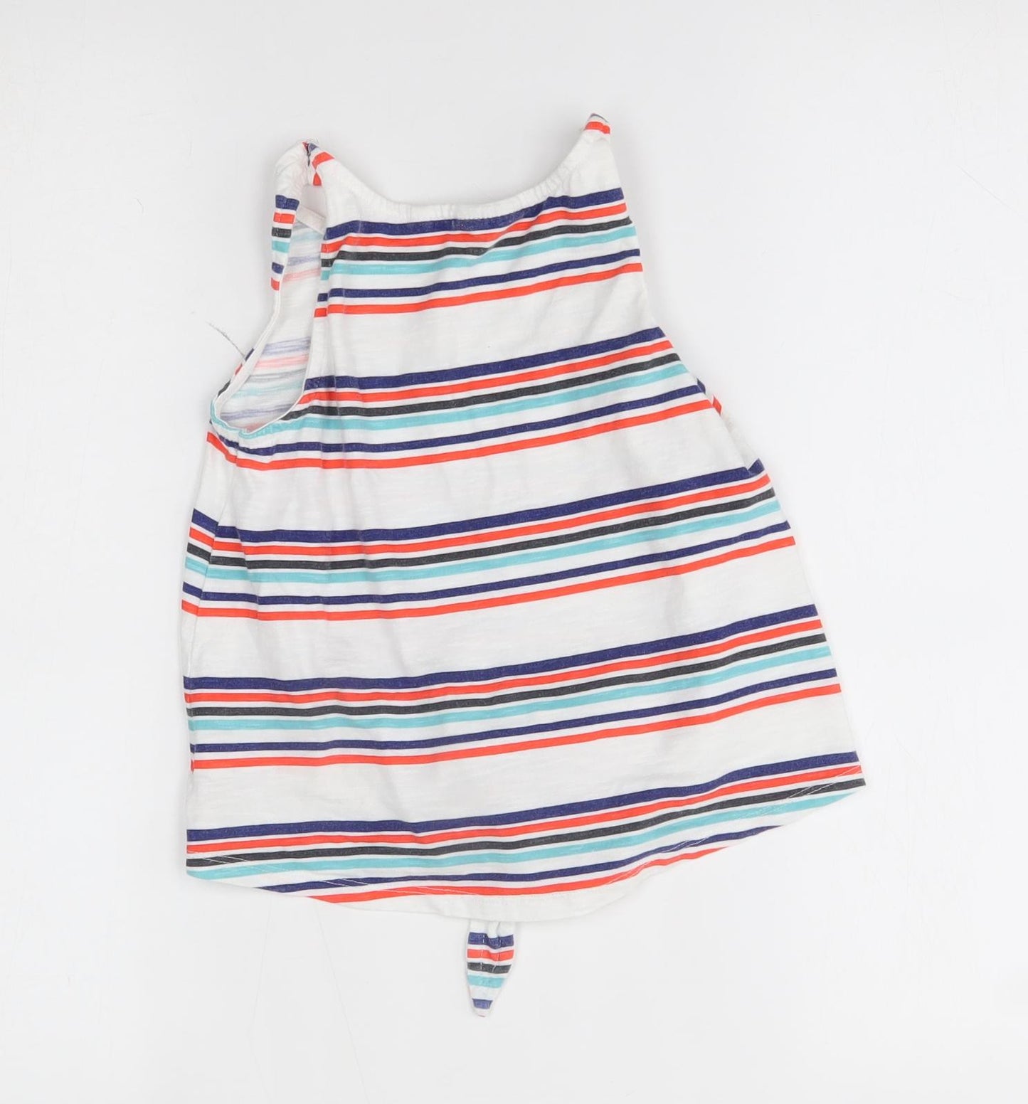 NEXT Girls White Striped  Basic Tank Size 7 Years