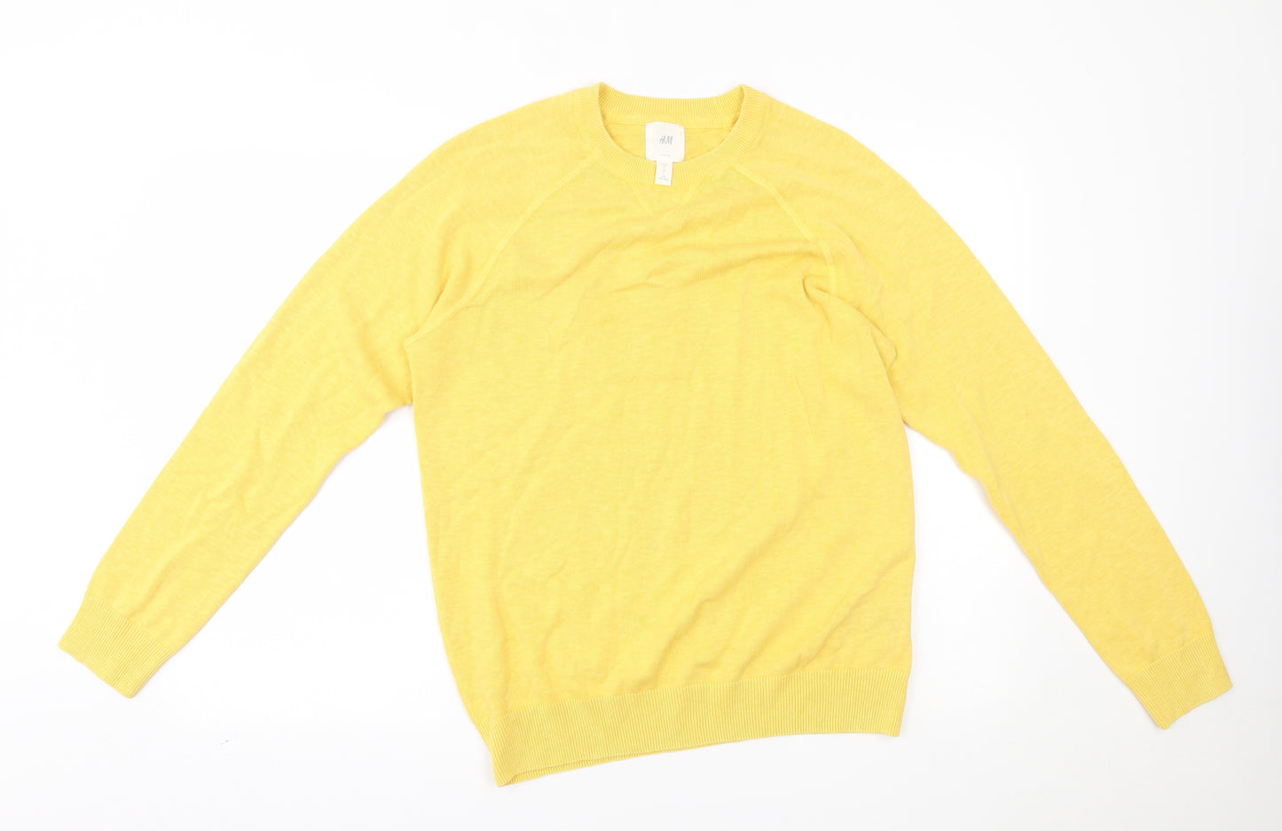 H&M Mens Yellow   Pullover Jumper Size S