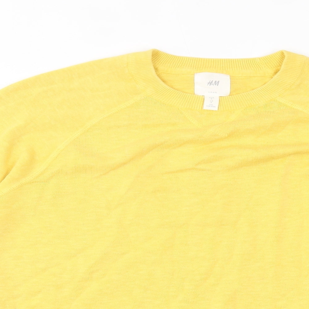 H&M Mens Yellow   Pullover Jumper Size S