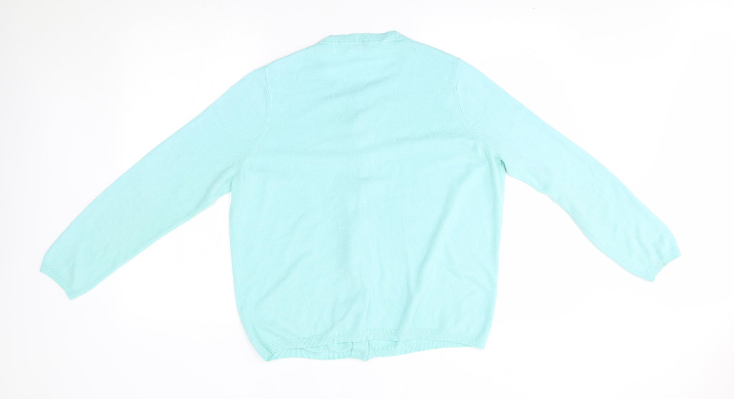 M&S Womens Blue   Cardigan Jumper One Size