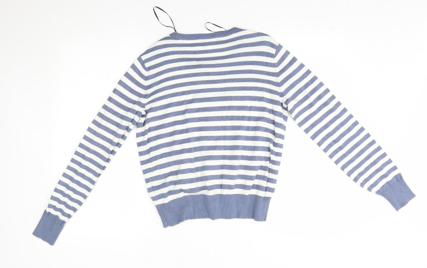 H&M Womens White Striped  Pullover Jumper Size S