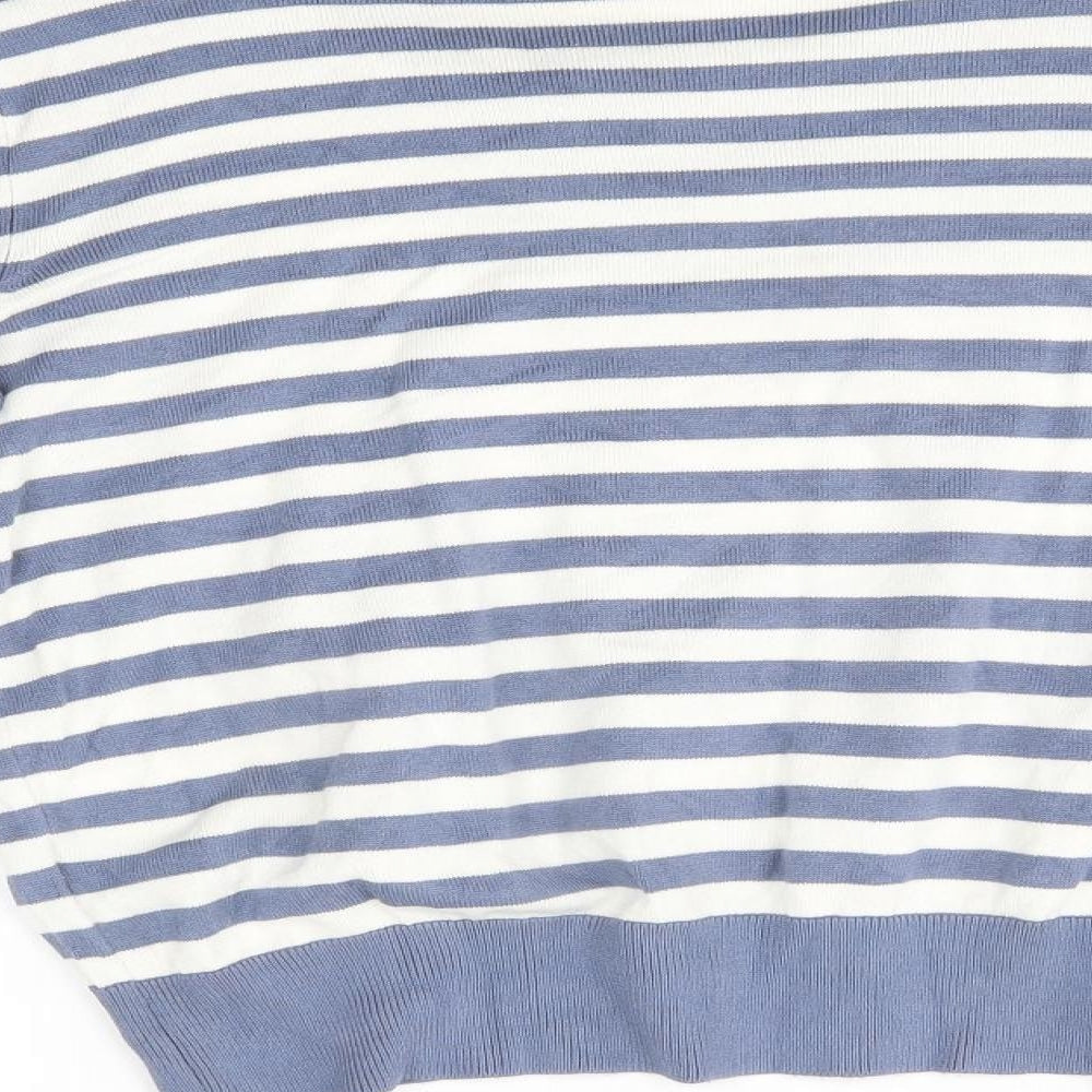 H&M Womens White Striped  Pullover Jumper Size S