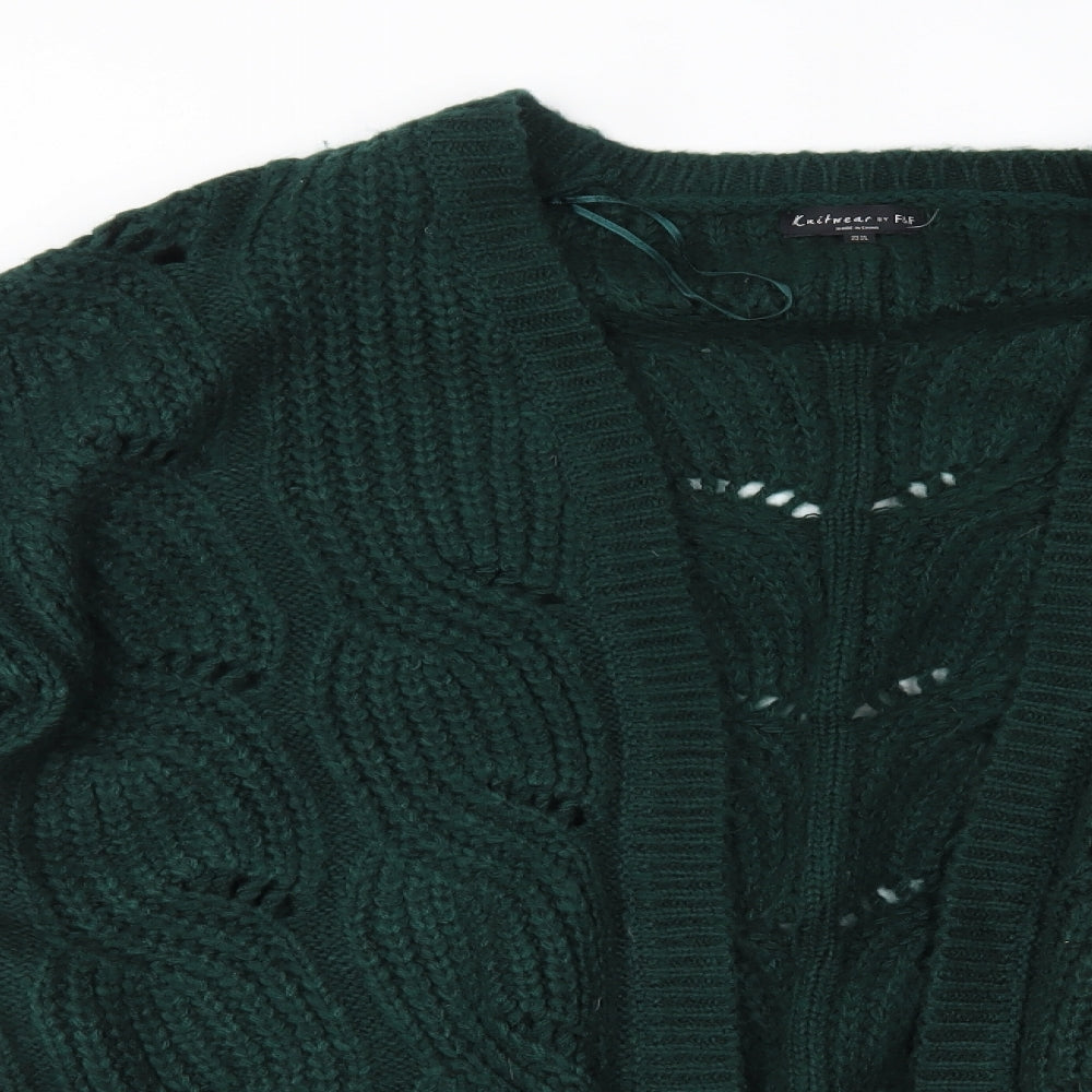 F&F Womens Green   Cardigan Jumper Size 16