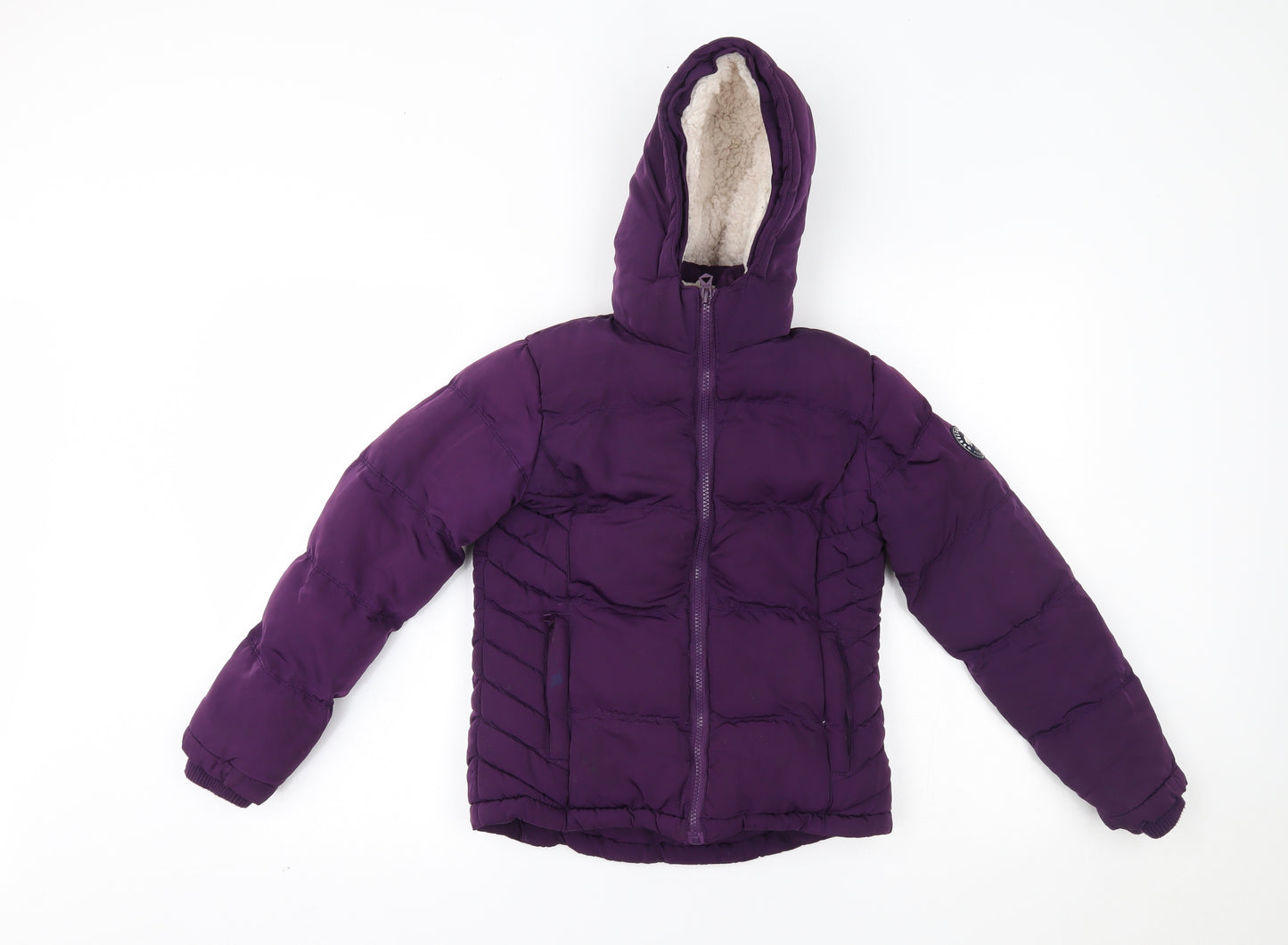 SoulCal&Co Girls Purple   Quilted Coat Size 7-8 Years