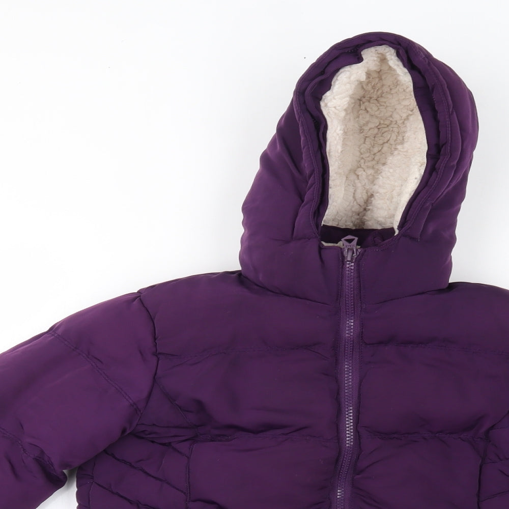 SoulCal&Co Girls Purple   Quilted Coat Size 7-8 Years