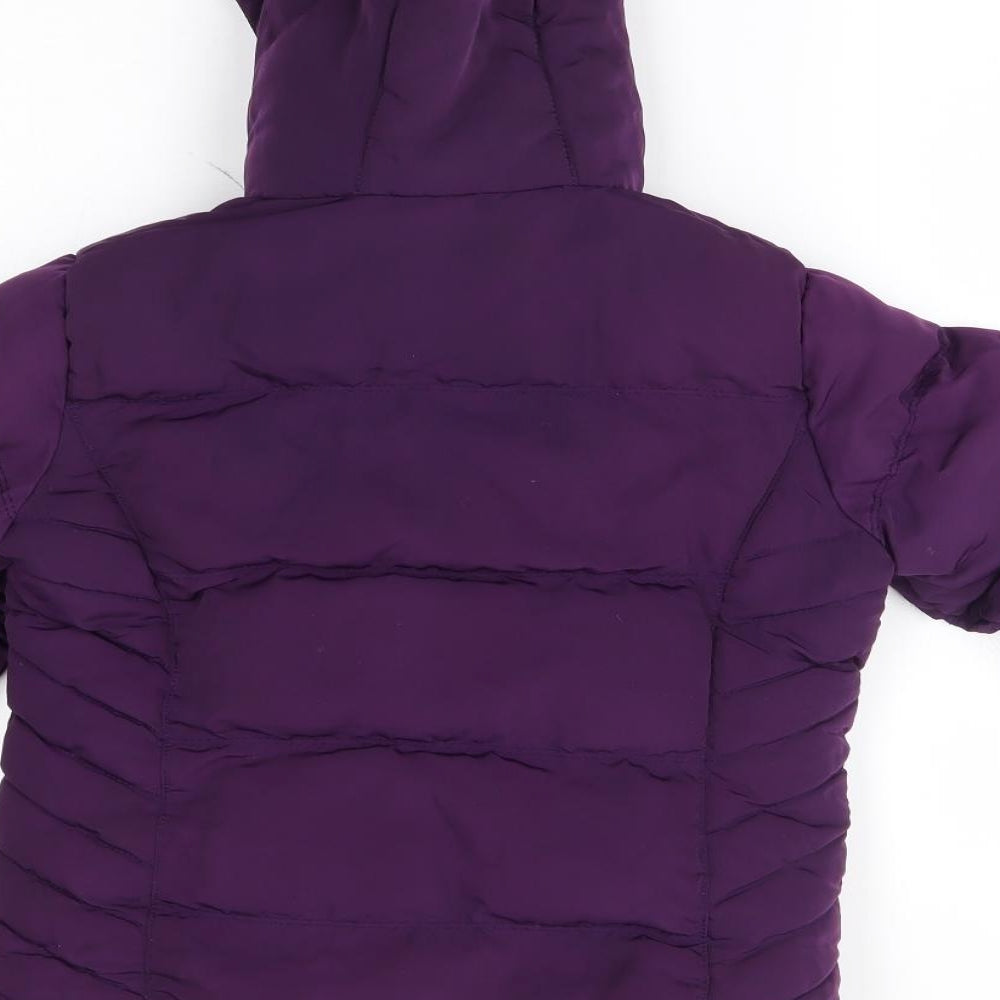 SoulCal&Co Girls Purple   Quilted Coat Size 7-8 Years