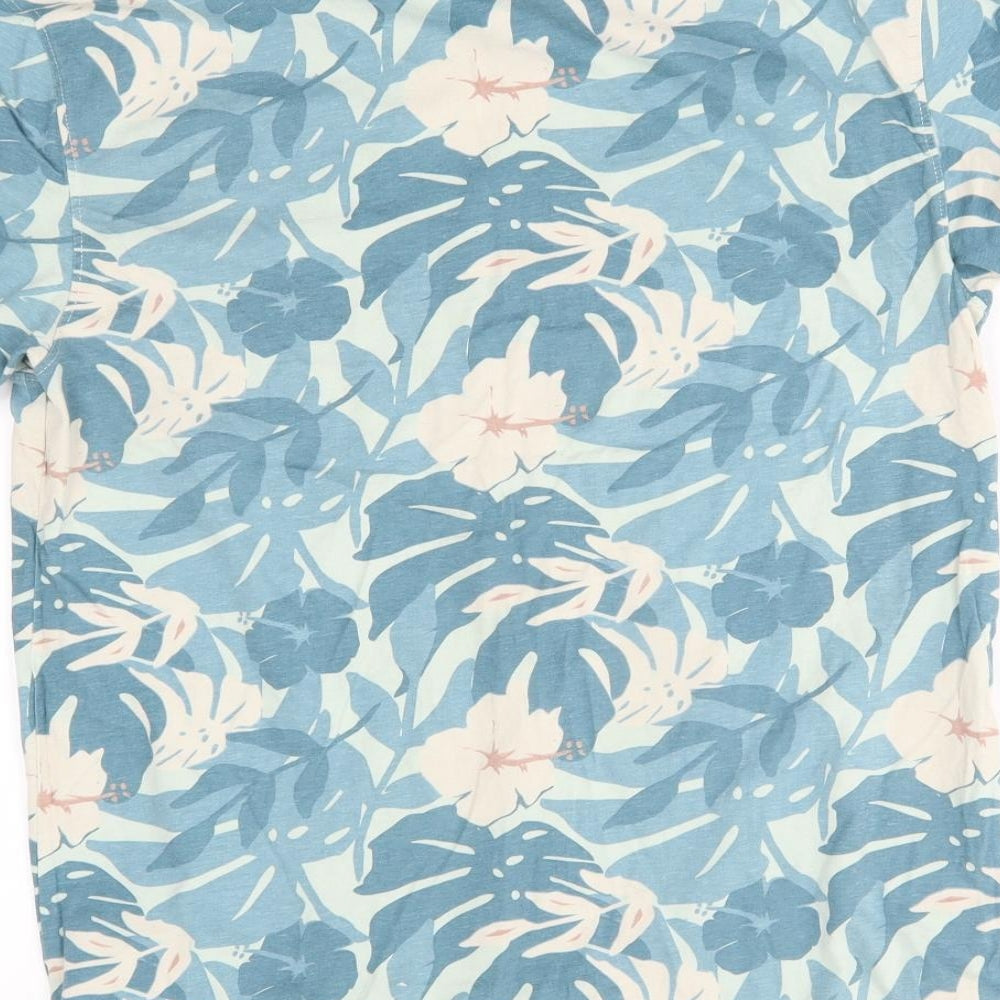George Mens Blue Floral   T-Shirt Size S