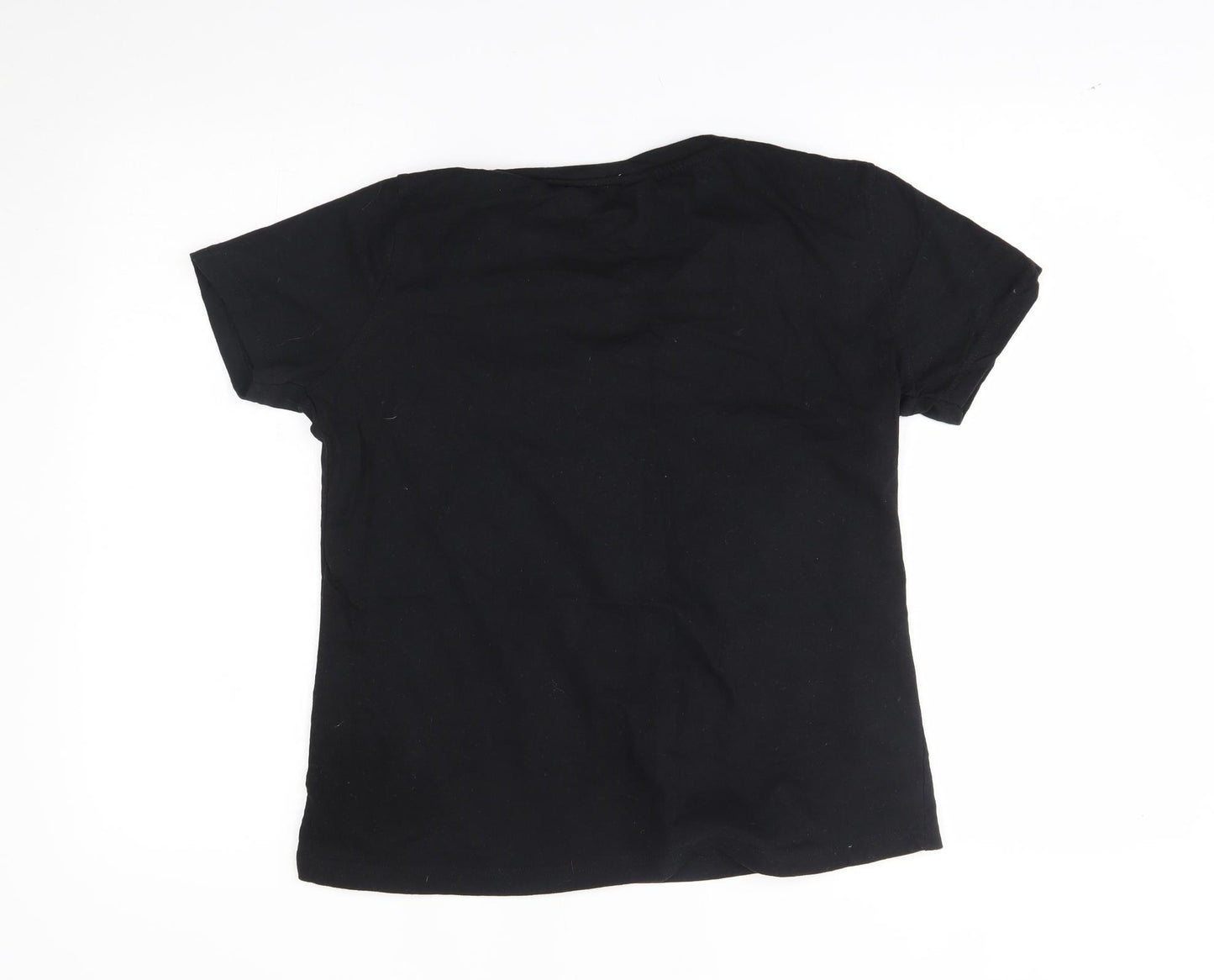 shush Womens Black   Basic T-Shirt Size S  - christmas reindeer