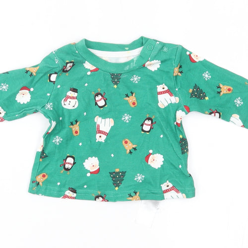 Primark Baby Green    Pyjama Top Size 0-3 Months  - christmas