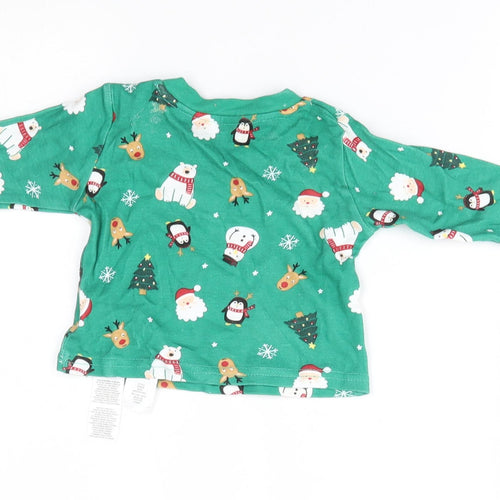 Primark Baby Green    Pyjama Top Size 0-3 Months  - christmas
