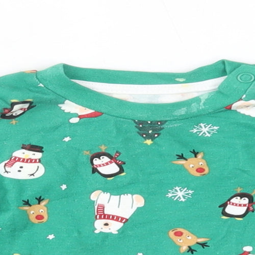 Primark Baby Green    Pyjama Top Size 0-3 Months  - christmas