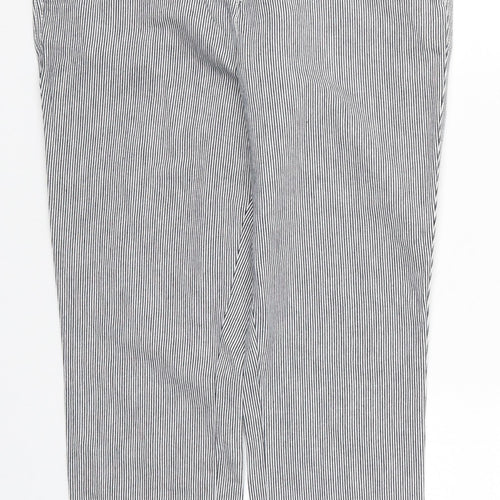 NEXT Womens Black Striped  Trousers  Size 6 L25 in - Black and White