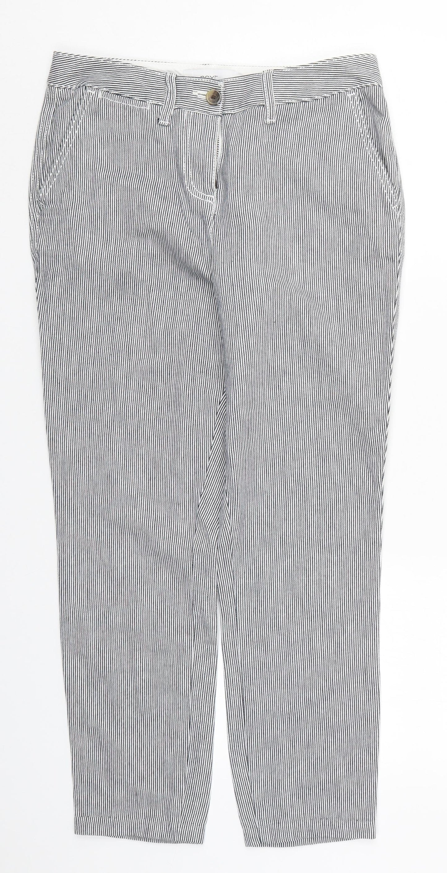 NEXT Womens Black Striped  Trousers  Size 6 L25 in - Black and White
