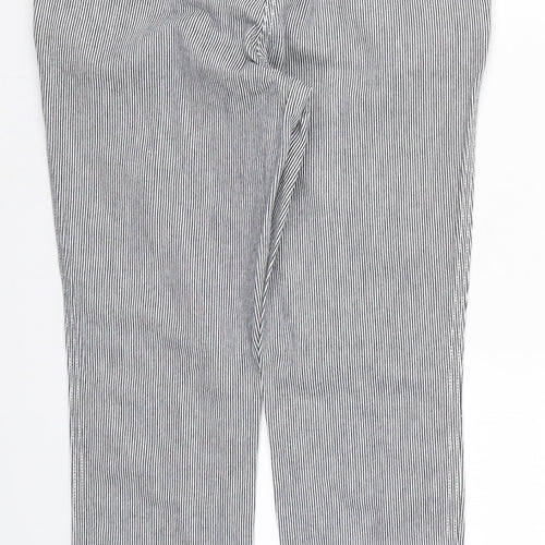 NEXT Womens Black Striped  Trousers  Size 6 L25 in - Black and White
