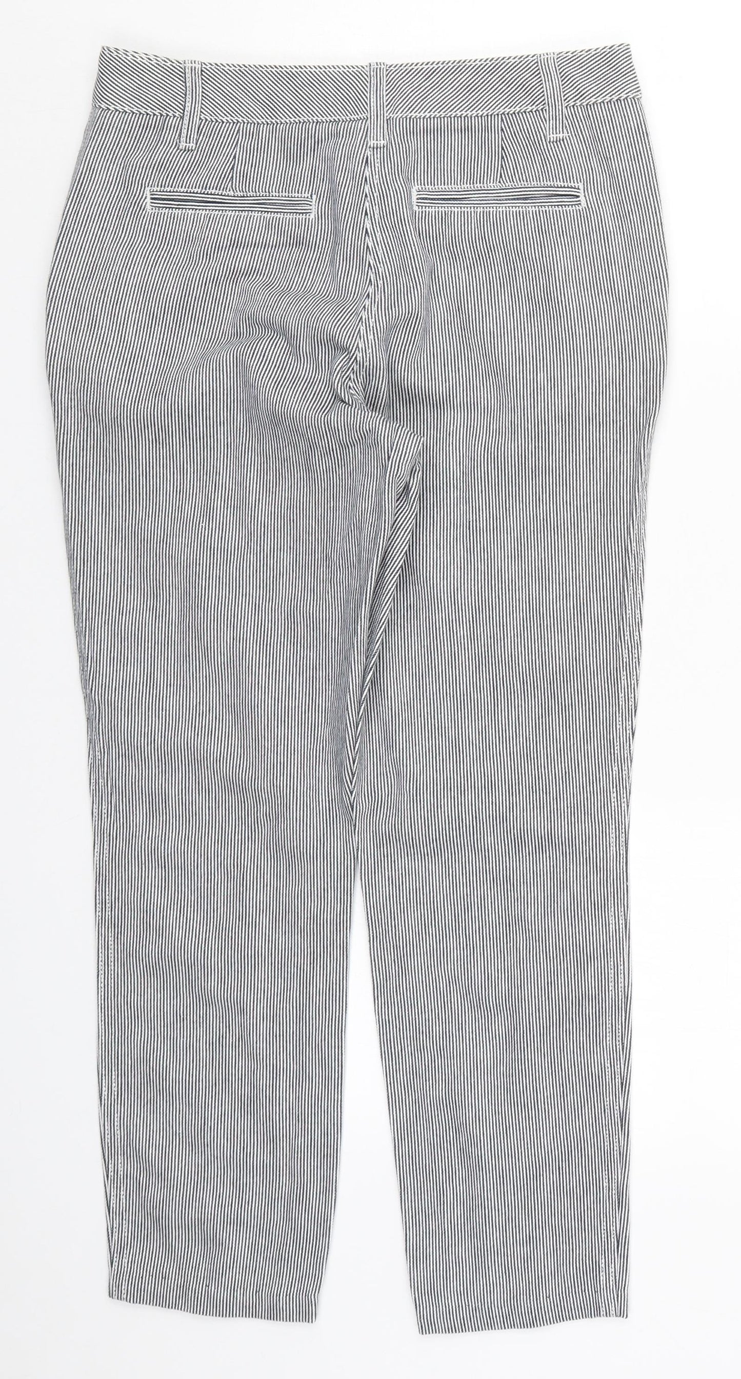NEXT Womens Black Striped  Trousers  Size 6 L25 in - Black and White