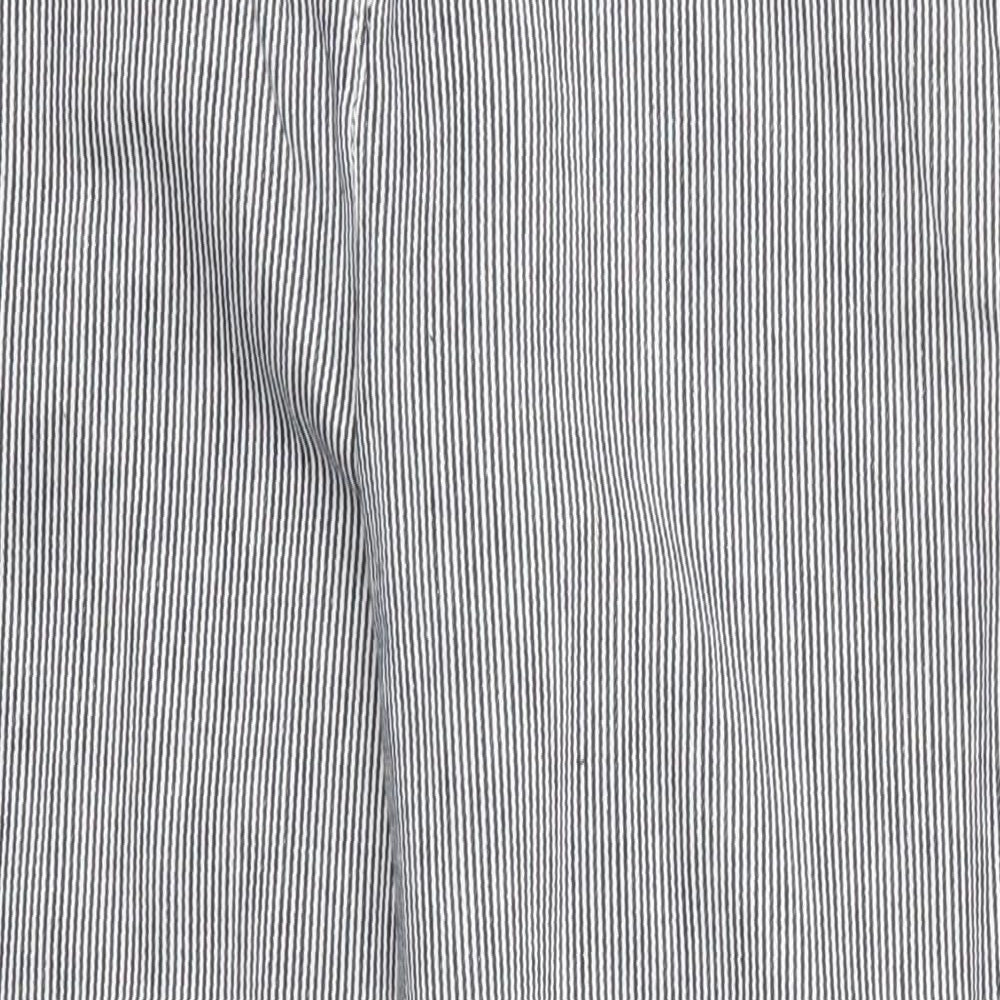 NEXT Womens Black Striped  Trousers  Size 6 L25 in - Black and White