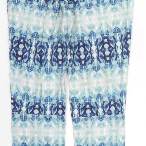 H&M Womens Blue Geometric Denim Jegging Jeans Size 10 L26 in