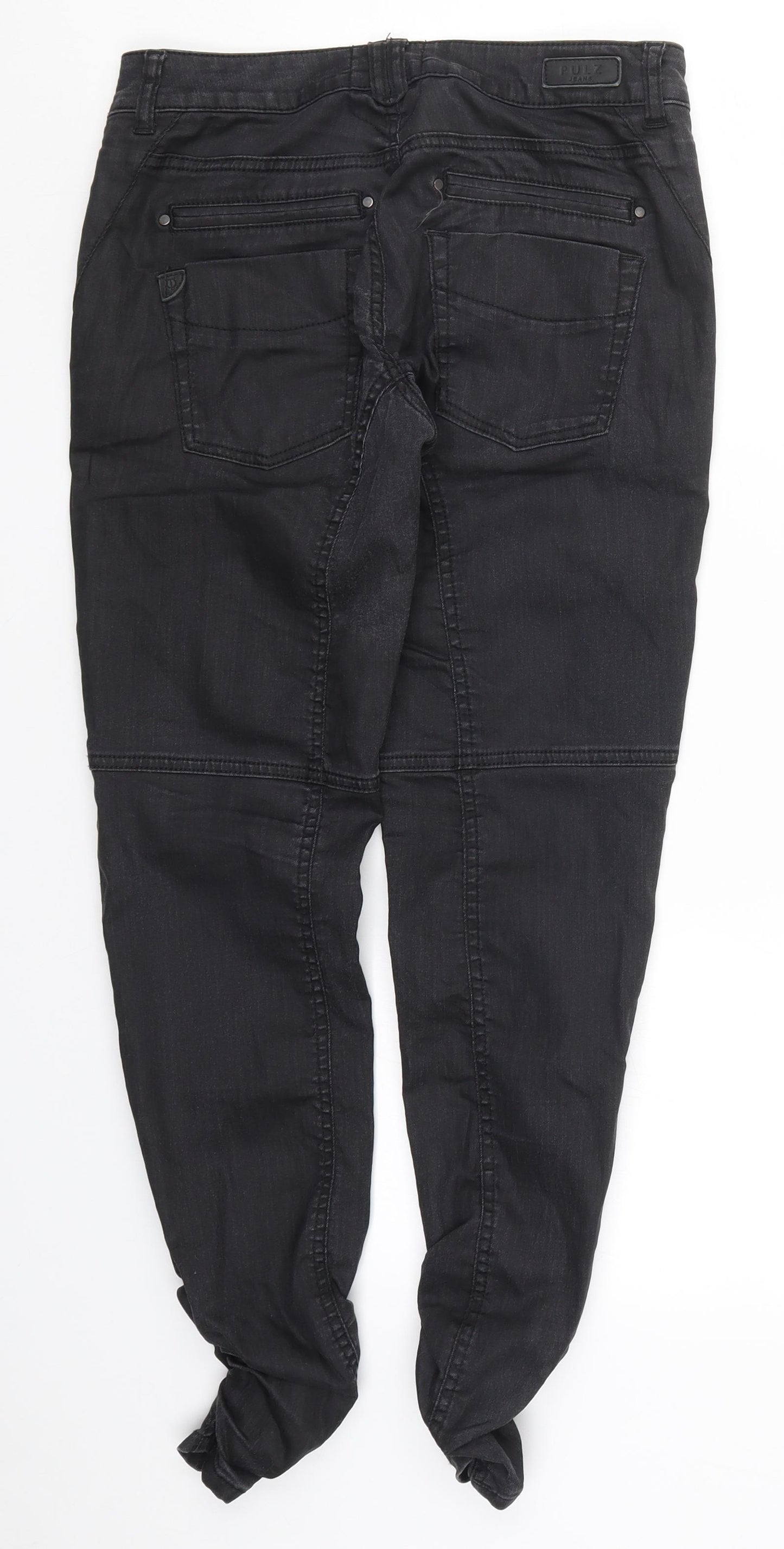 Pulz Jeans Womens Black  Denim Skinny Jeans Size 30 in L28 in - Ruffle Detail