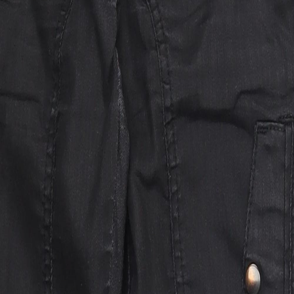 Pulz Jeans Womens Black  Denim Skinny Jeans Size 30 in L28 in - Ruffle Detail