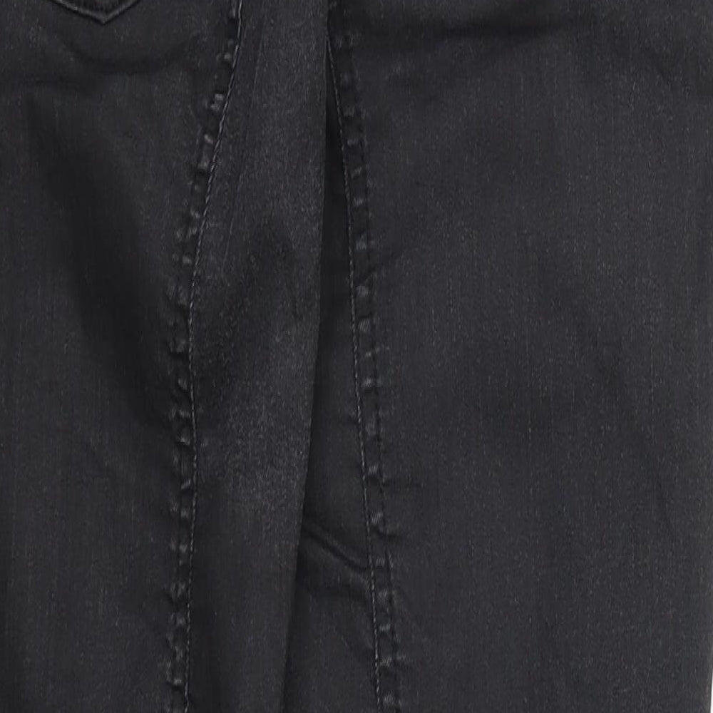 Pulz Jeans Womens Black  Denim Skinny Jeans Size 30 in L28 in - Ruffle Detail
