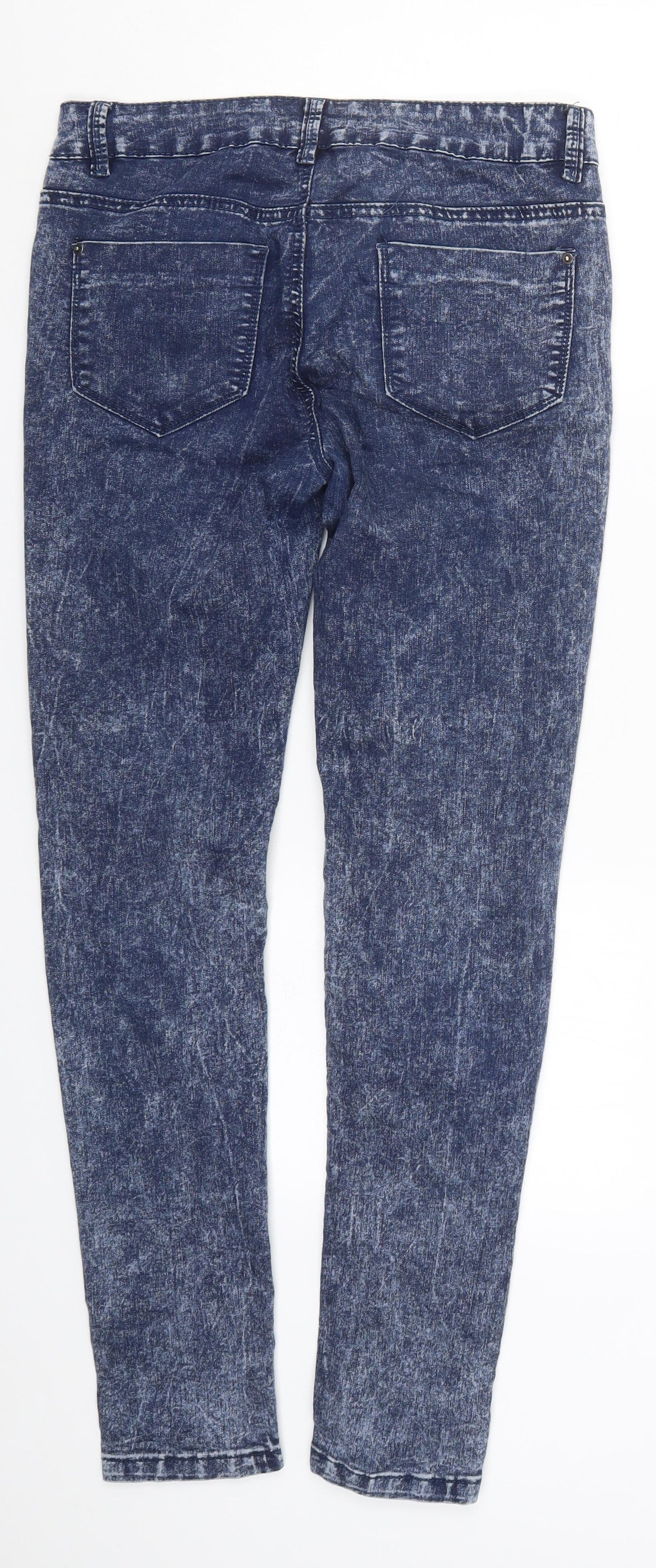 Blonde + Blonde Womens Blue  Denim Skinny Jeans Size 10 L28 in - Acid Wash