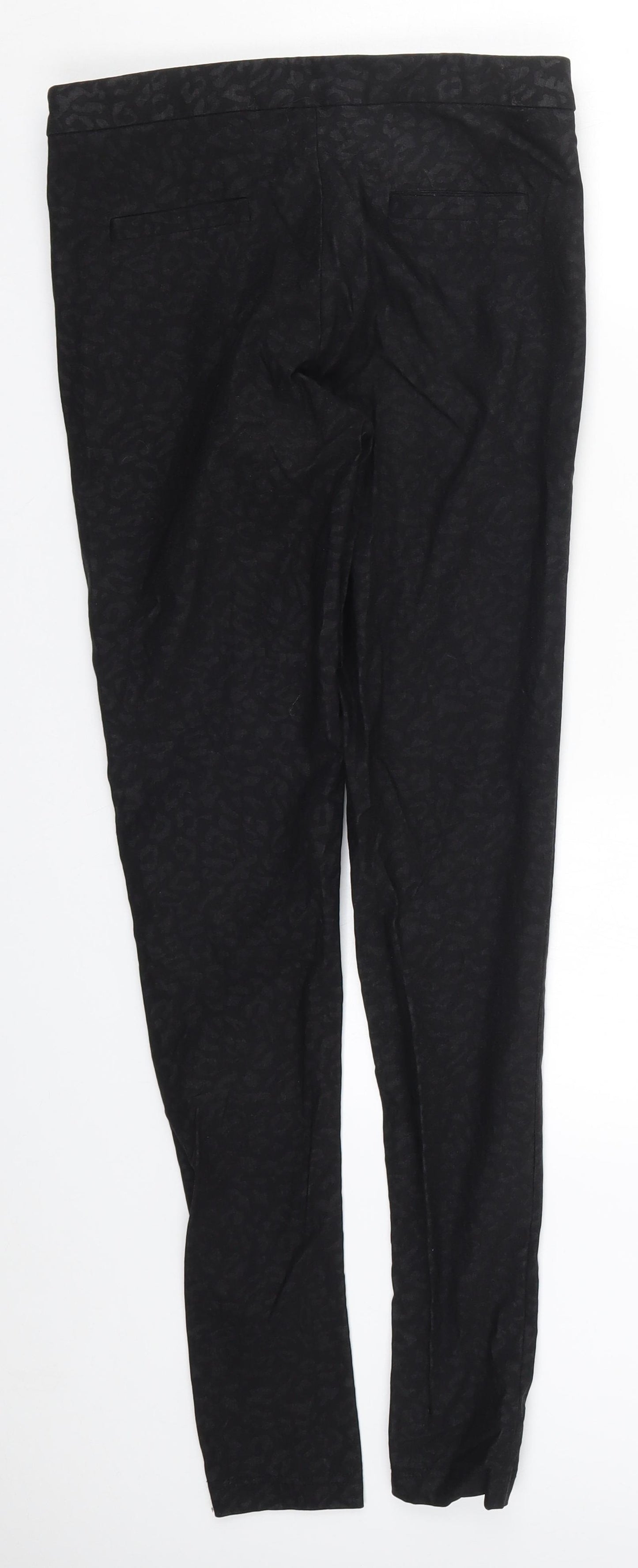 Dorothy Perkins Womens Black Animal Print Denim Skinny Jeans Size 10 L30 in