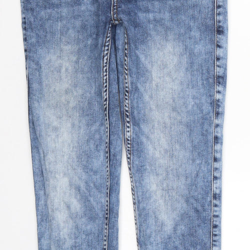 Denim Co Womens Blue  Denim Skinny Jeans Size 8 L26 in - Distressed Hem