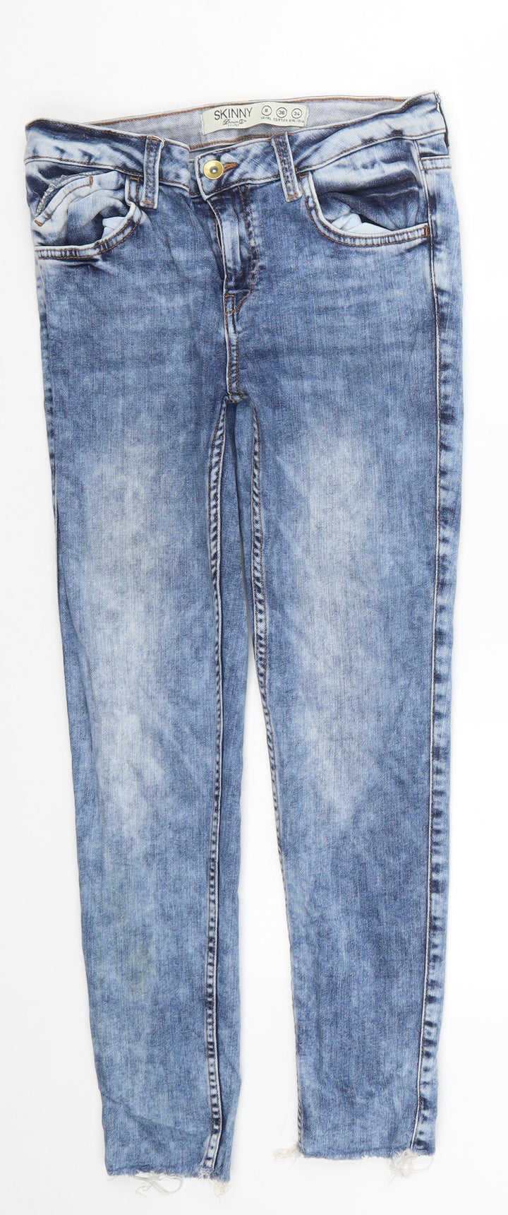 Denim Co Womens Blue  Denim Skinny Jeans Size 8 L26 in - Distressed Hem
