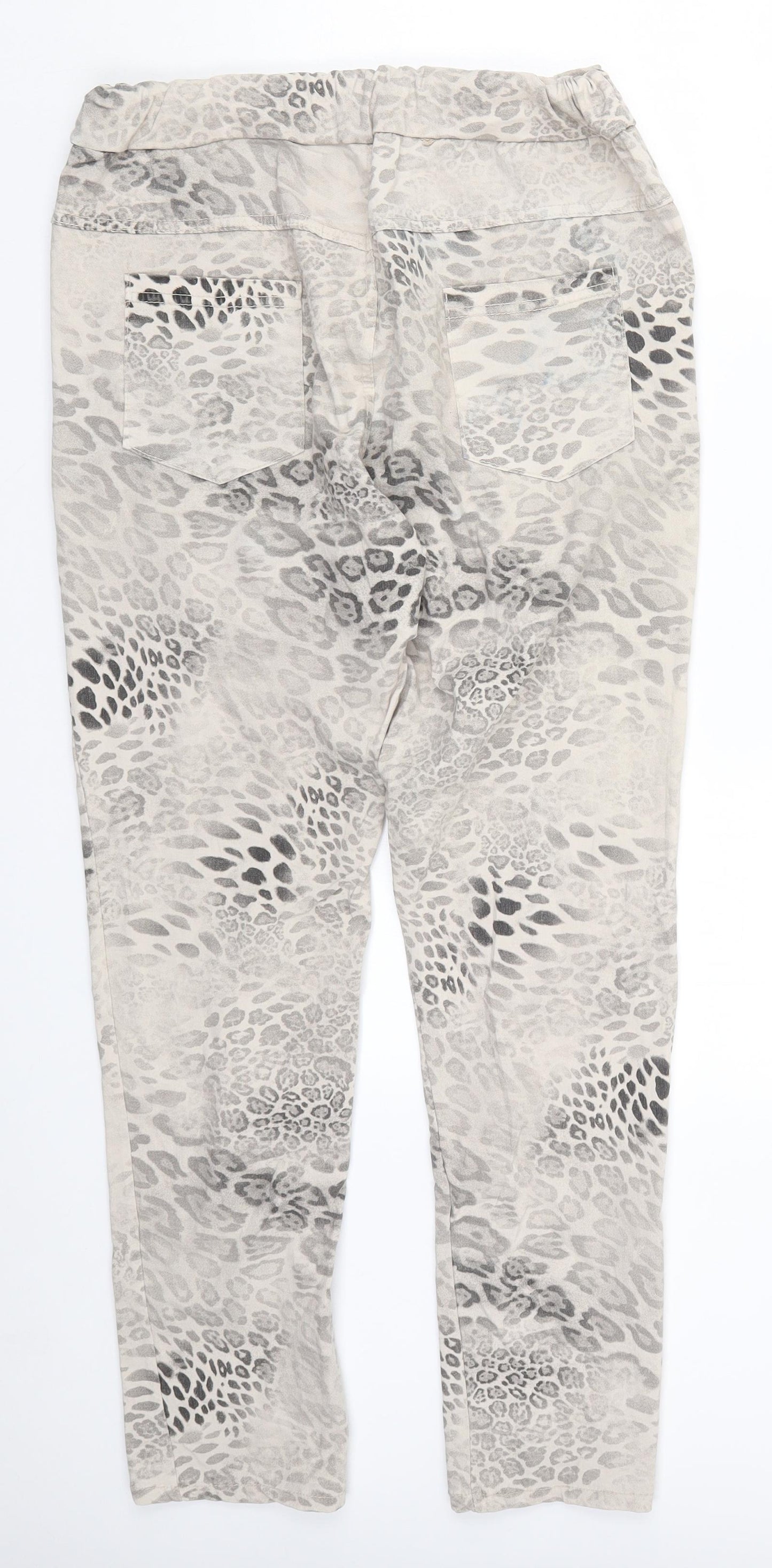 Preworn Womens Beige Animal Print  Trousers  Size 32 in L28.5 in