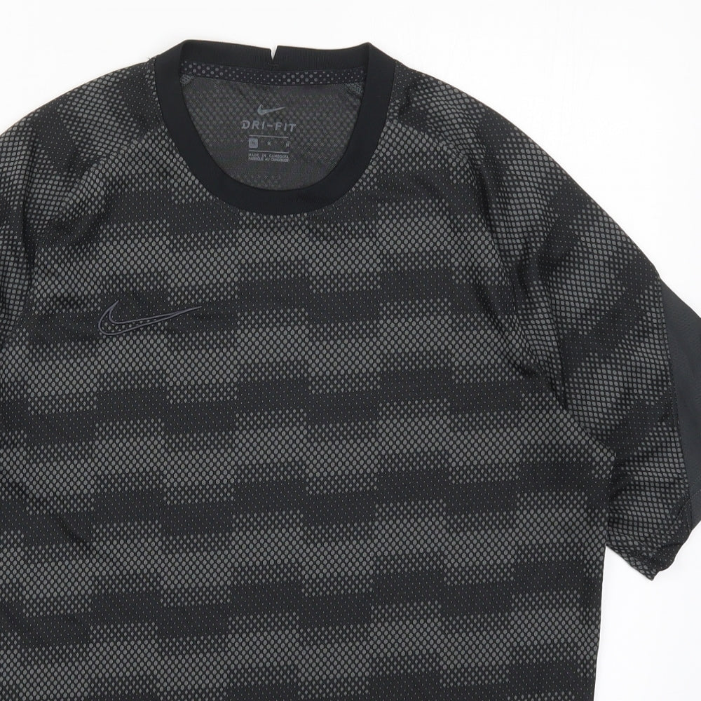 Nike Mens Grey Geometric  Basic T-Shirt Size M