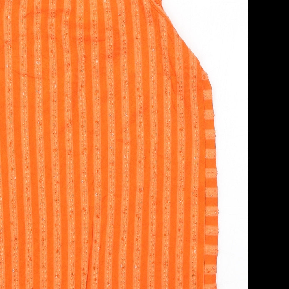 NEXT Womens Orange Striped  Basic Tank Size 6