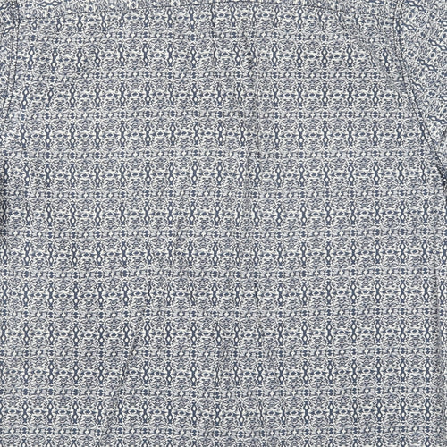 Sandstone & Co Mens Blue Geometric   Button-Up Size M