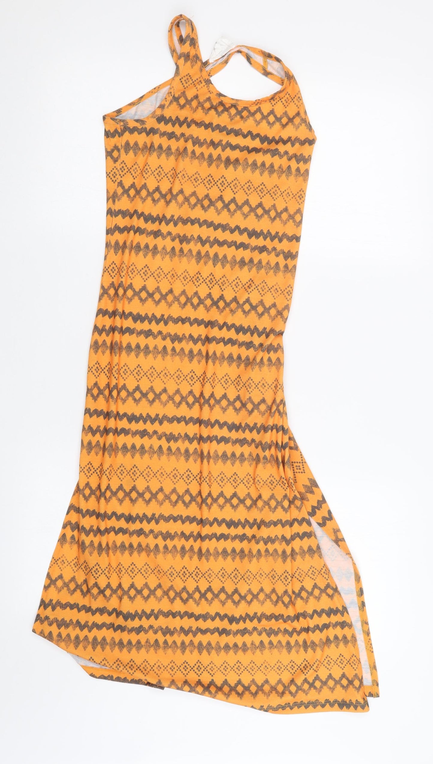 Candy Couture Girls Orange Geometric  Maxi  Size 10 Years