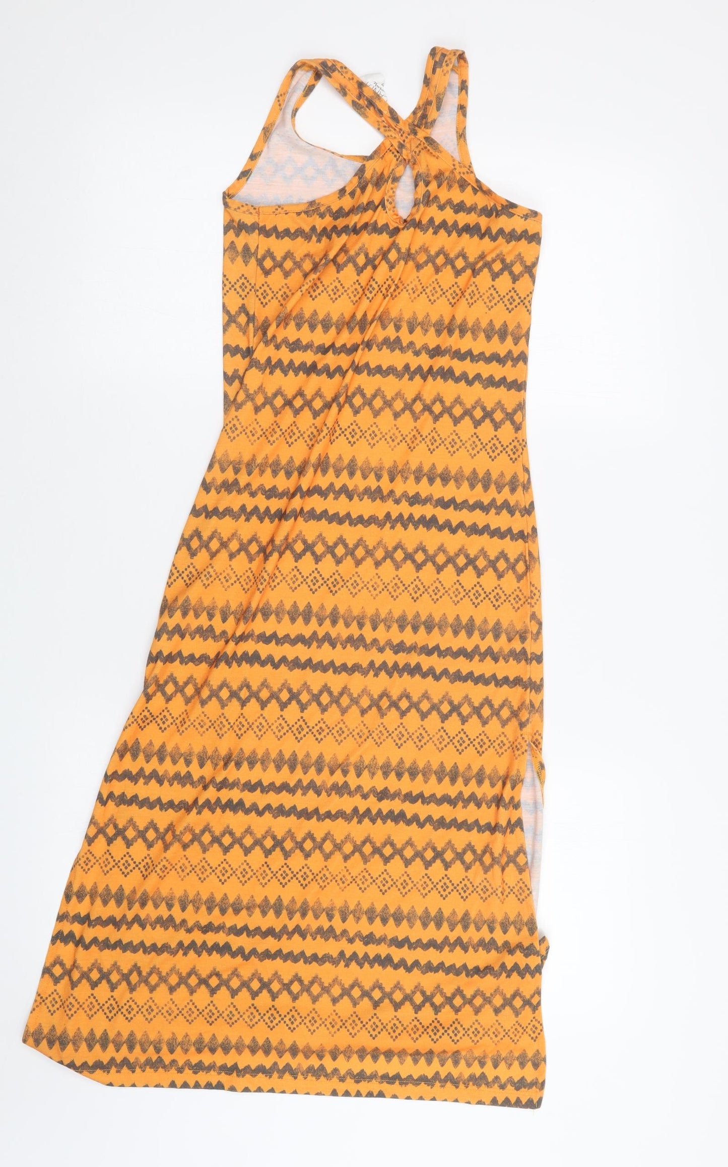 Candy Couture Girls Orange Geometric  Maxi  Size 10 Years