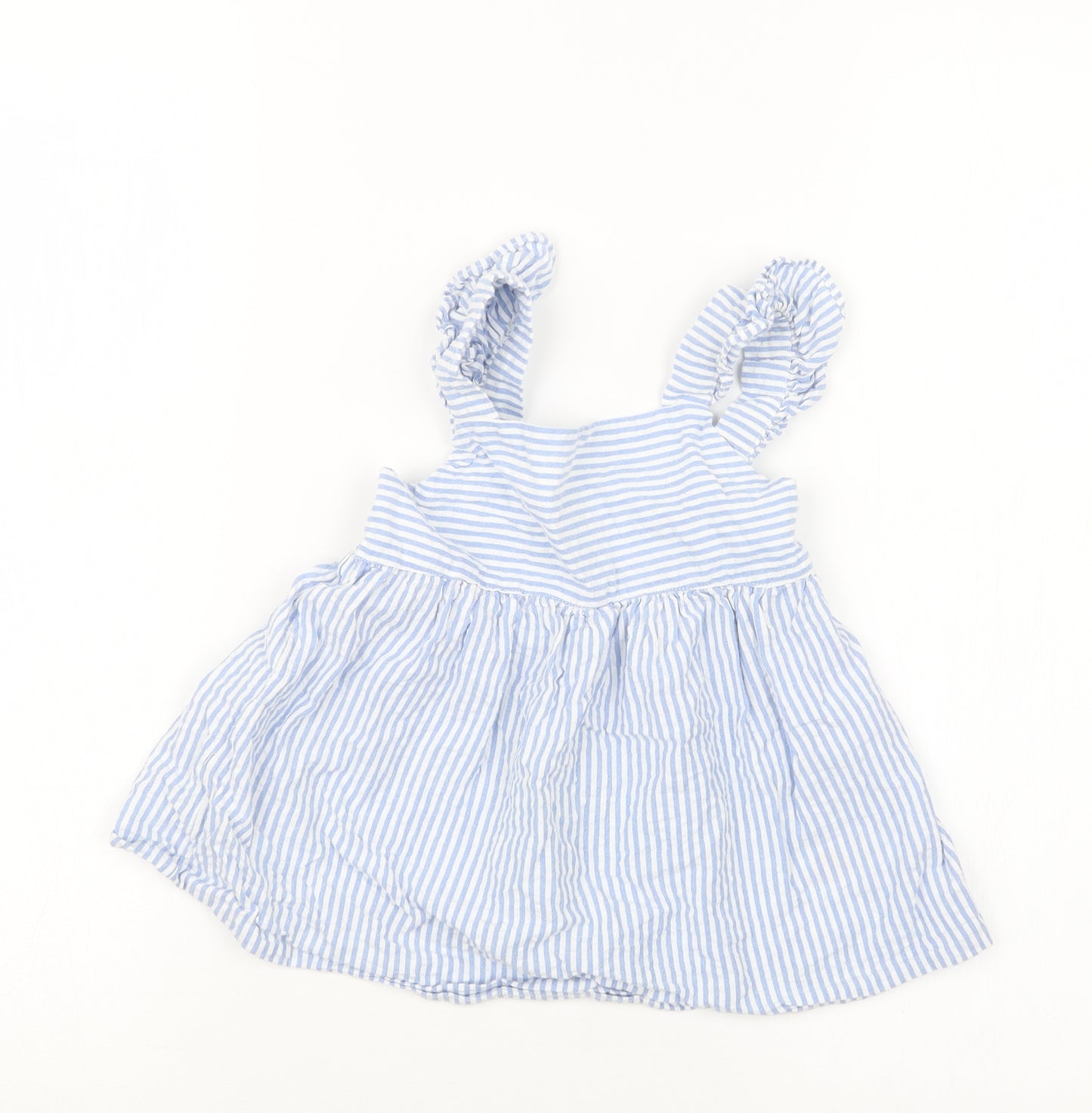 F&F Girls Blue Striped  Basic T-Shirt Size 5-6 Years