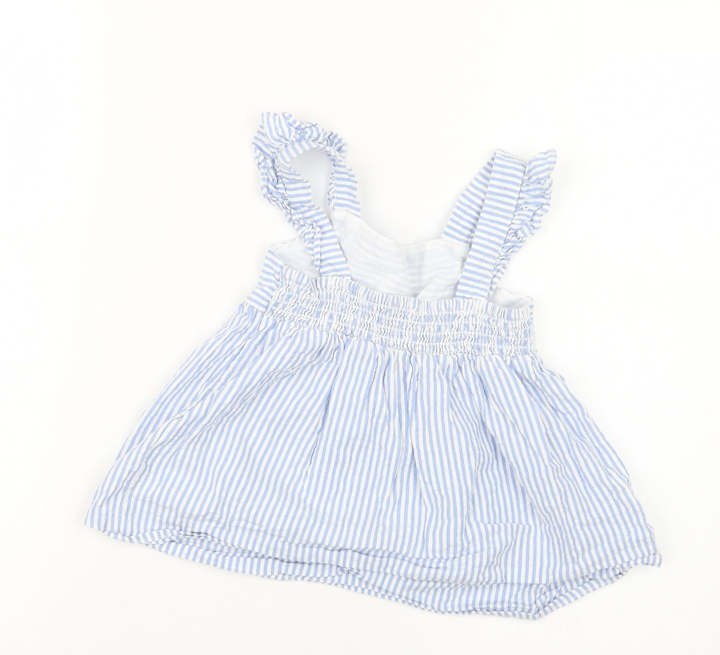 F&F Girls Blue Striped  Basic T-Shirt Size 5-6 Years