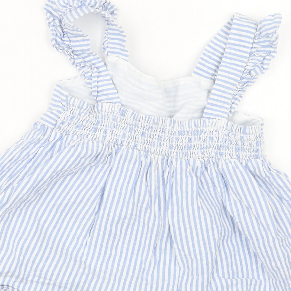 F&F Girls Blue Striped  Basic T-Shirt Size 5-6 Years